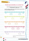 Positioning hundredths on a number line worksheet