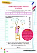 Positive and negative numbers on a scale worksheet