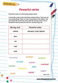 Powerful verbs worksheet