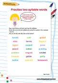 Practise two-syllable words worksheet