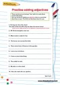 Practise adding adjectives worksheet