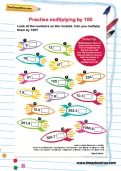 Practise multiplying by 100 worksheet