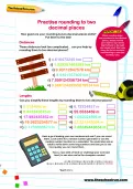 Practise rounding to two decimal places worksheet