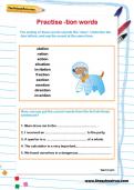 Practise -tion words worksheet