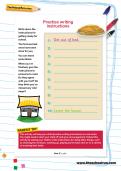 Practise writing instructions worksheet
