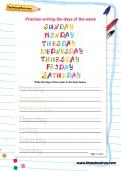 Practise writing the days of the week