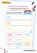 Present perfect: sorting sentences worksheet