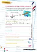 Present perfect: writing your own sentences worksheet