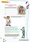 Primary and secondary sources worksheet