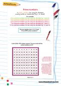 Prime numbers worksheet