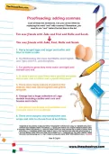 Proofreading: adding commas worksheet