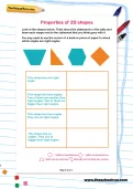 Properties of 2D shapes worksheet