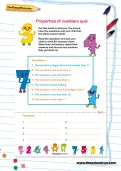 Properties of numbers quiz