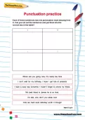 Punctuation practice worksheet