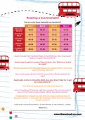 Reading a bus timetable worksheet