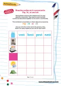 Reading adjacent consonants: mp, nt, st and nk worksheet