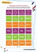 Reading and ordering numbers worksheet
