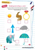Reading and writing e, u and r worksheet