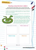 Reading comprehension: adders worksheet