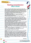 Reading comprehension: Billy's guitar worksheet