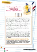 Reading comprehension: powerful verbs worksheet