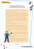 Reading comprehension: THE FARMER AND HIS SONS