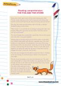 Reading comprehension: THE FOX AND THE STORK