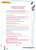 Reading comprehension: the man cub
