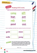 Reading CVCC words worksheet