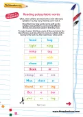 Reading polysyllabic words worksheet