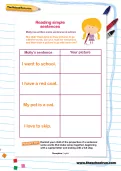 Reading simple sentences 