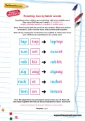 Reading two-syllable words worksheet