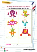 Reading unfamiliar words using phonics worksheet