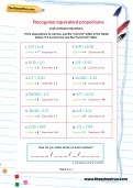 Recognise equivalent proportions worksheet