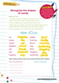 Recognise the shapes of words worksheet