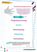 Remembering (finger) spaces worksheet
