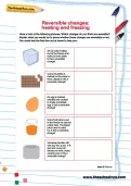 Reversible changes: heating and freezing activity