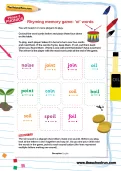Rhyming memory game: oi words