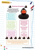 Rhyming word games worksheet