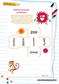 Roll the word die sentences worksheet