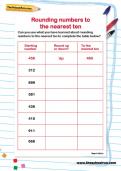 Rounding numbers to the nearest ten worksheet