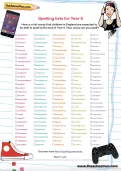 Spelling words for Year 6