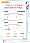 Selecting interesting verbs worksheet