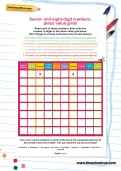 Seven- and eight-digit numbers: place value grids