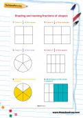 Shading and naming fractions of shapes activity