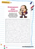 Shakespeare plays wordsearch
