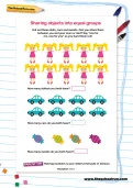 Sharing objects into equal groups worksheet