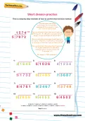 Short division practice worksheet