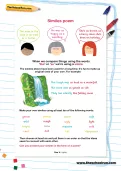 Similes poem worksheet