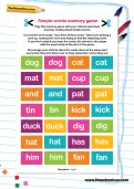 Simple words memory game